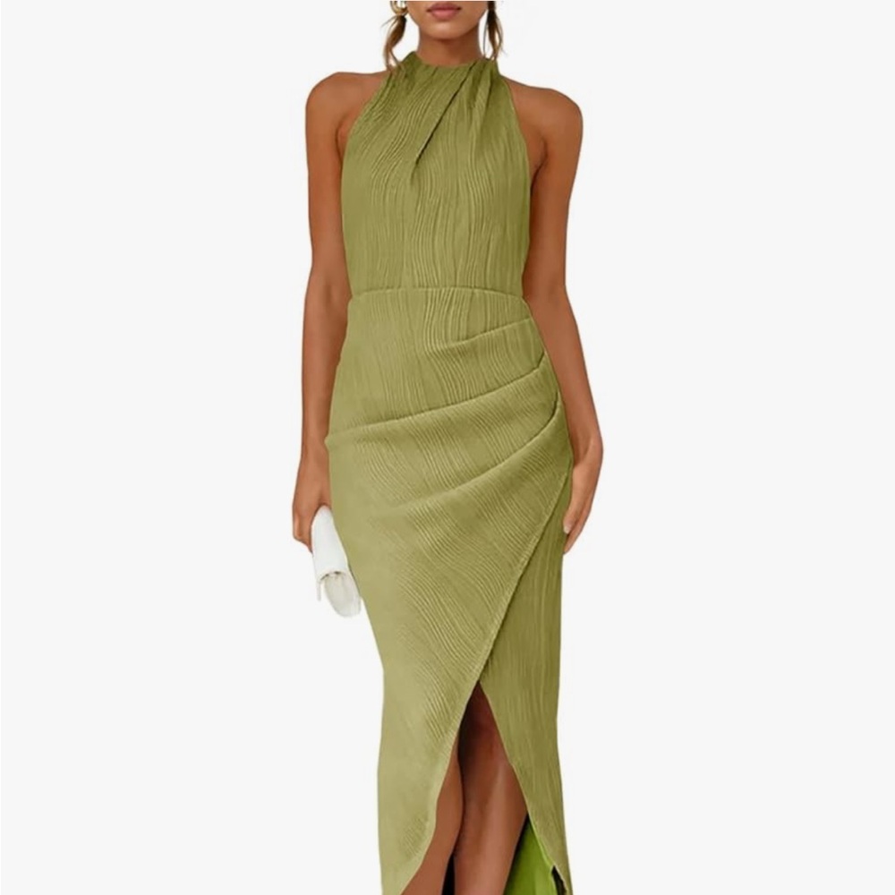 Elegant Olive Green Maxi Dress